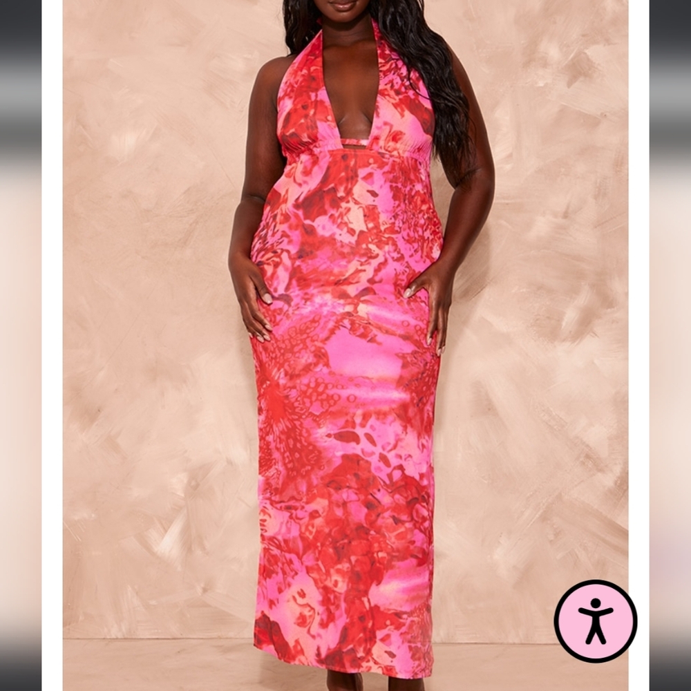 NWT Pink Halter Maxi Dress